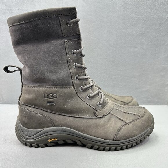 UGG Adirondack II Womens Size 10 Snow Boots Luxe Quilt Grey Leather Waterproof - Picture 1 of 8